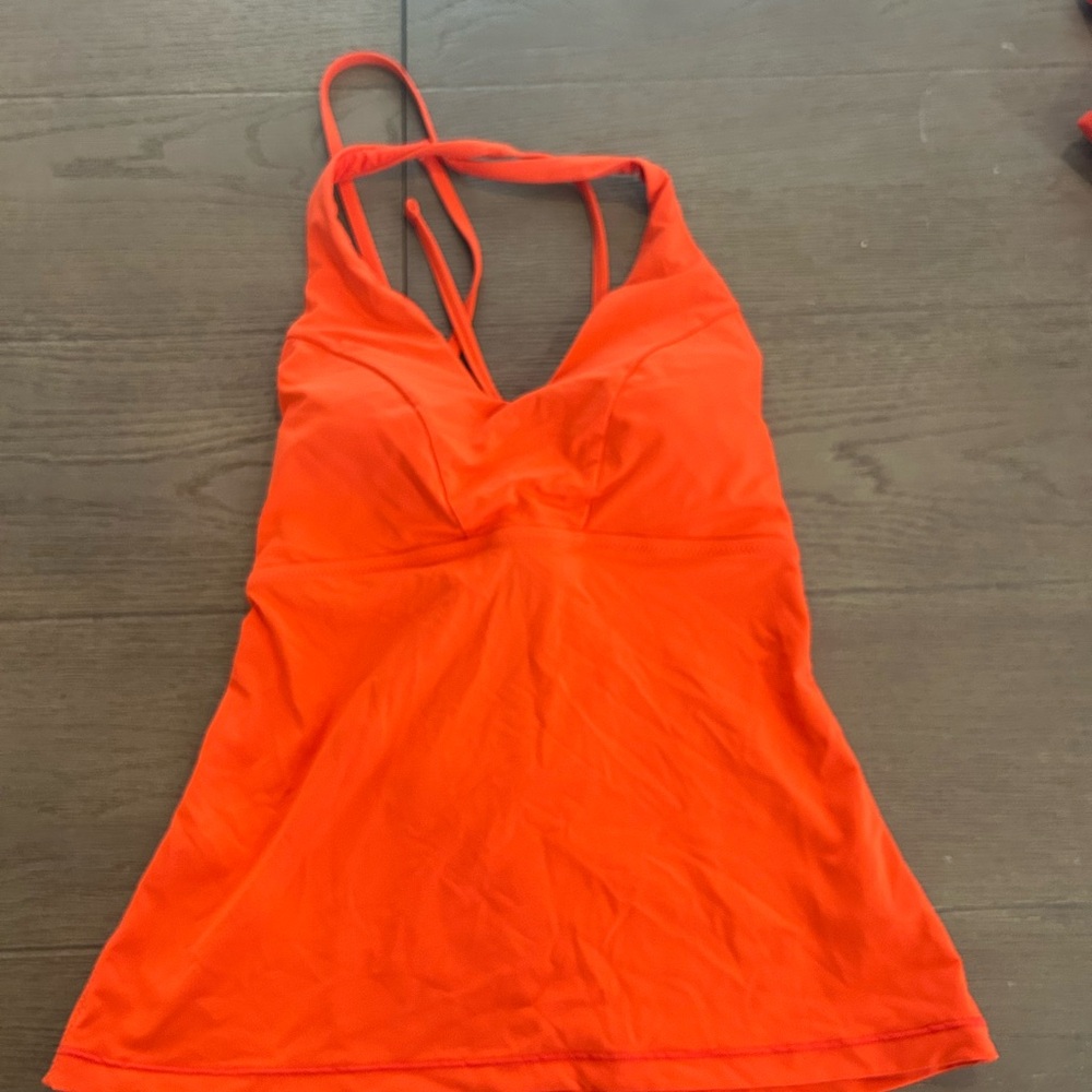 Athleta Bold Fiery Red/Orange Tankini Top